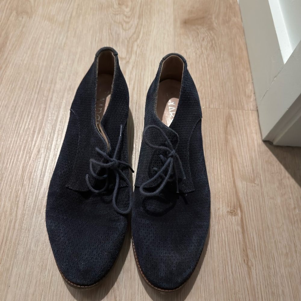 MIA Black Suede Lace-Up Derby Boots for Women